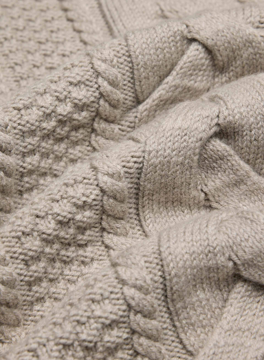 heritage knit merino wool crew sweater heather nomad taupe