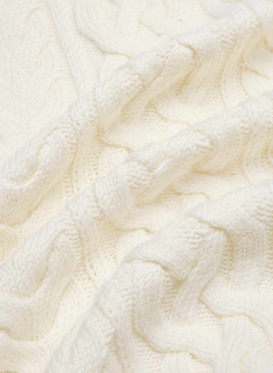 heritage knit merino wool 14 zip sweater whisper white