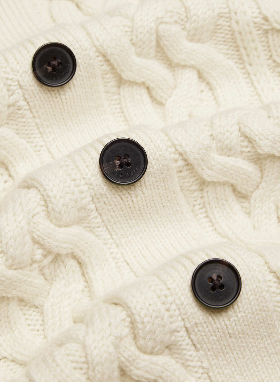 heritage knit merino wool v-neck cardigan rich mocha brown