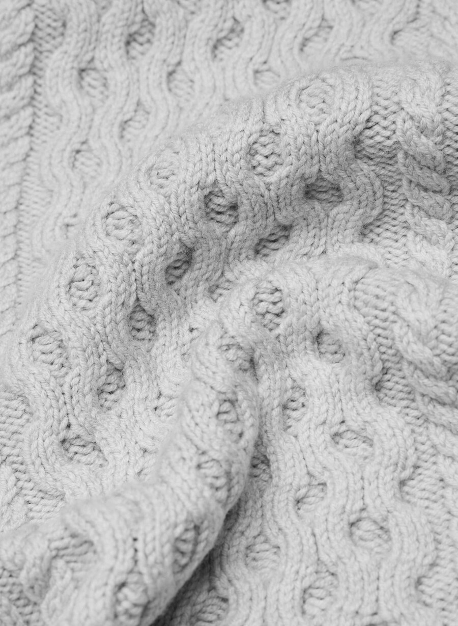 heritage knit merino wool open-front cardigan heather nomad taupe