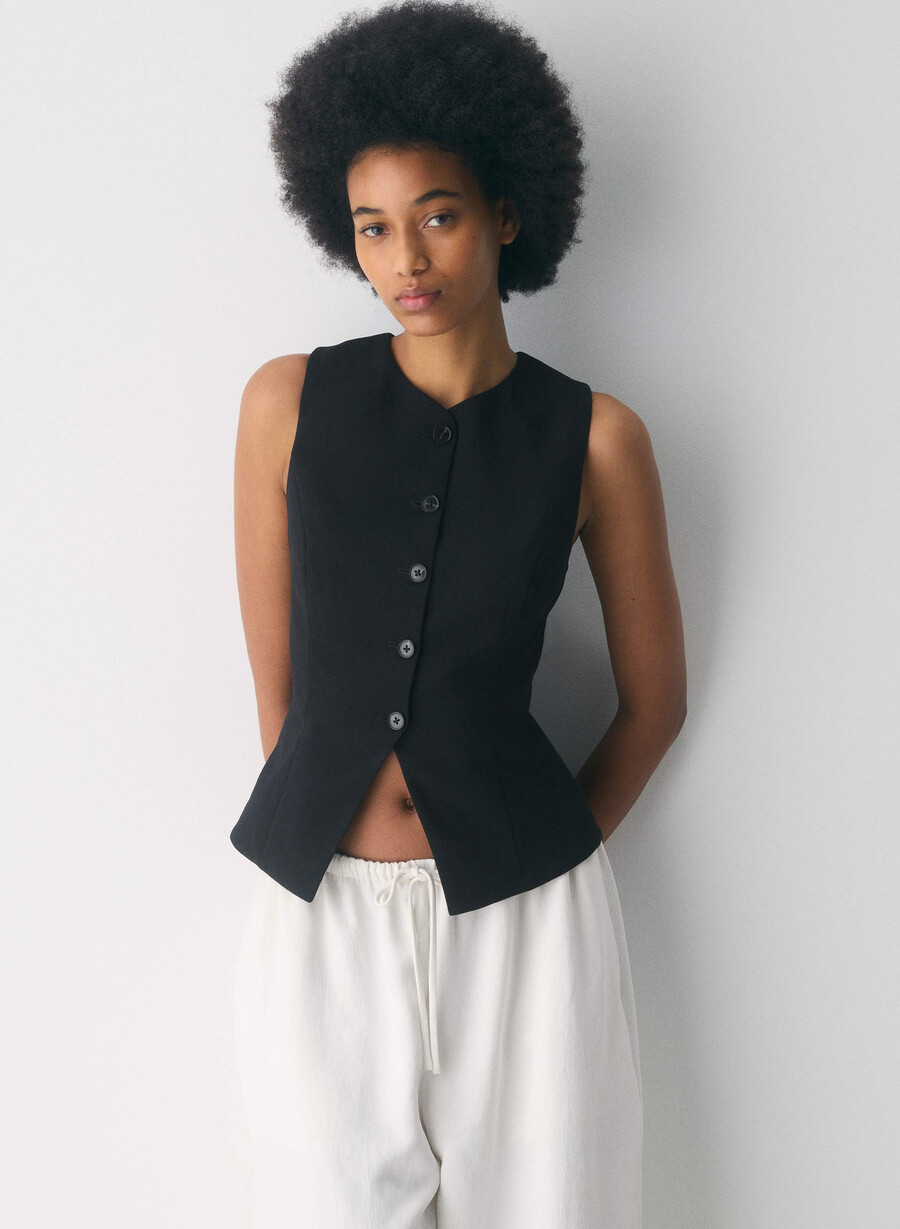 regal vest - crepette black