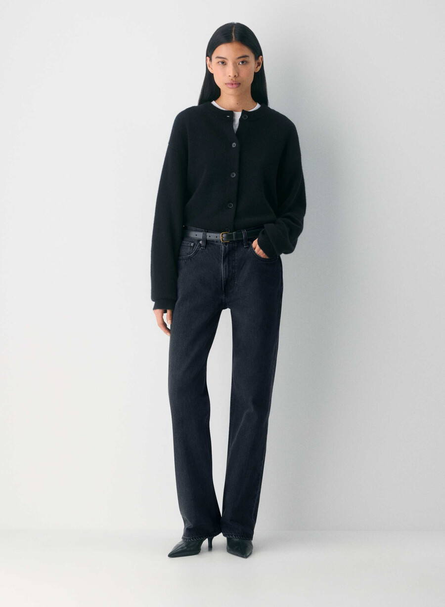 essential cashmere allegory cardigan black