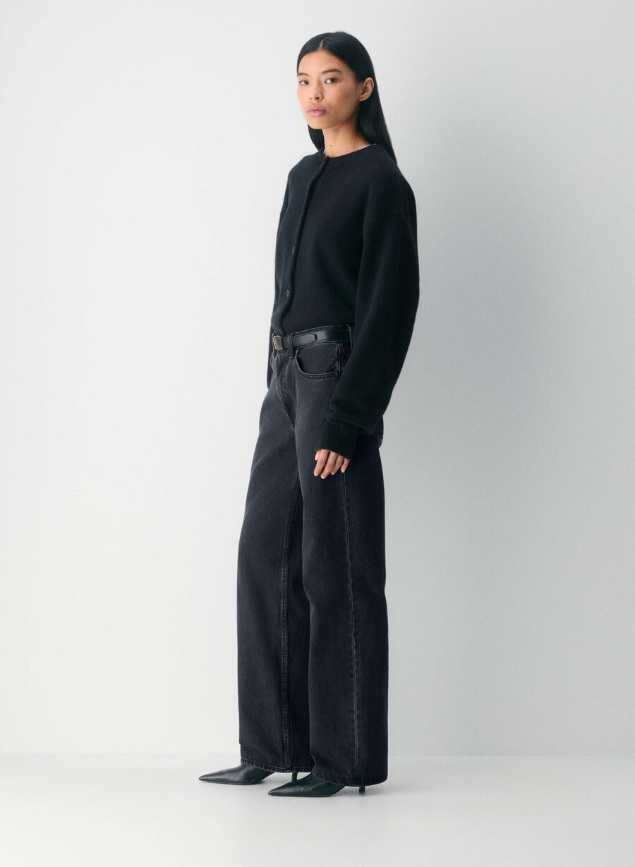 essential cashmere allegory cardigan black