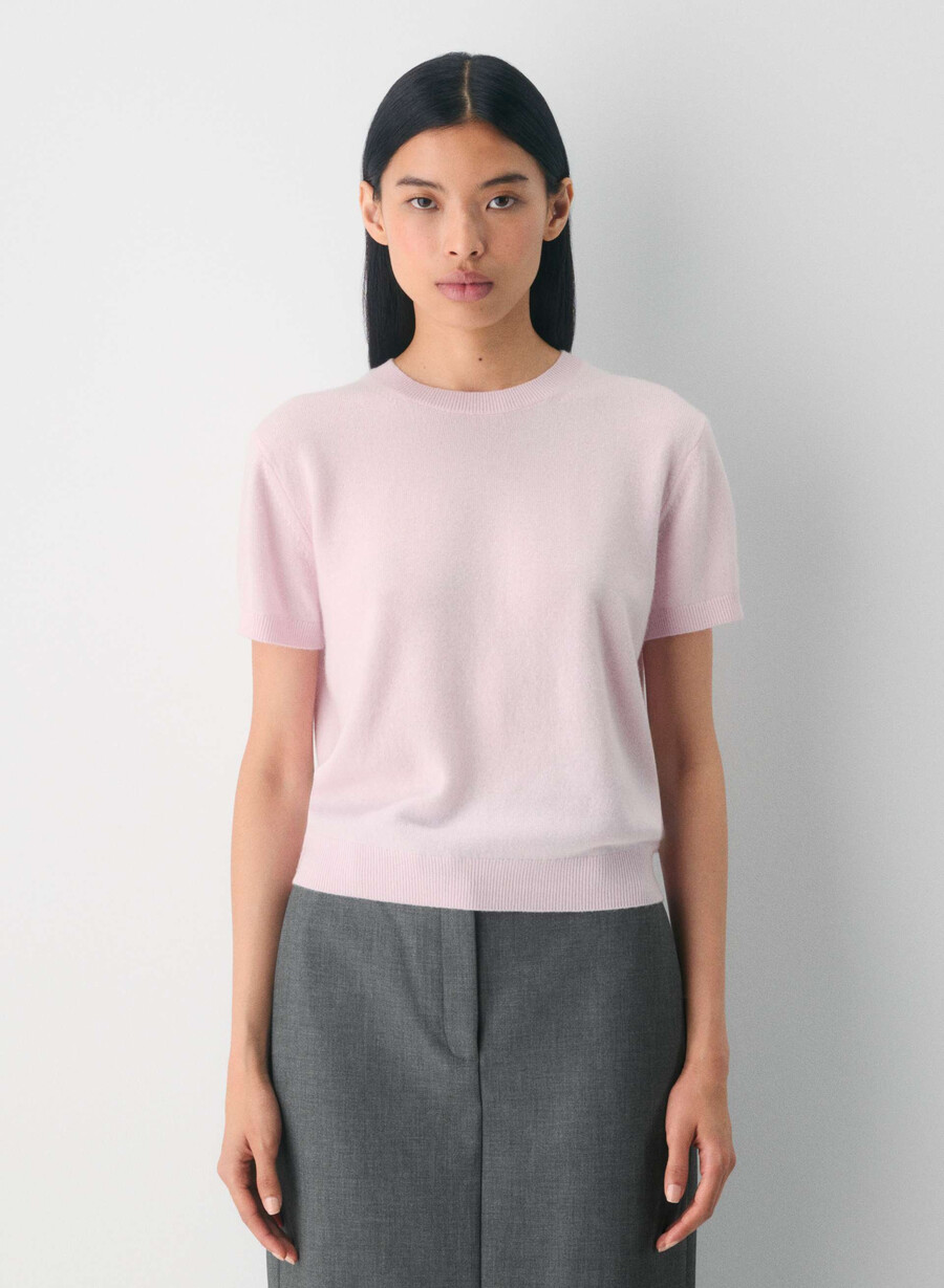 bare cashmere bloor sweater flashing red
