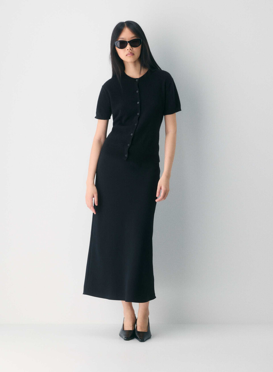 bare cashmere noteworthy cardigan black