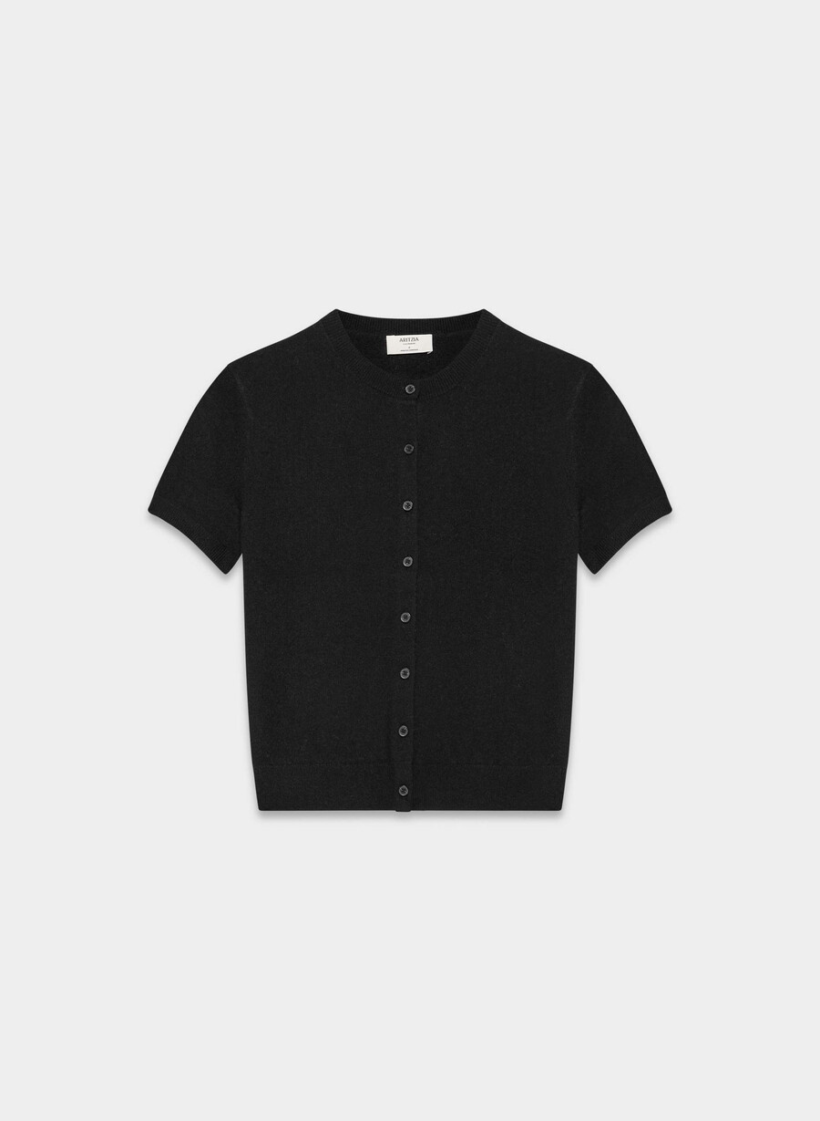 bare cashmere noteworthy cardigan black