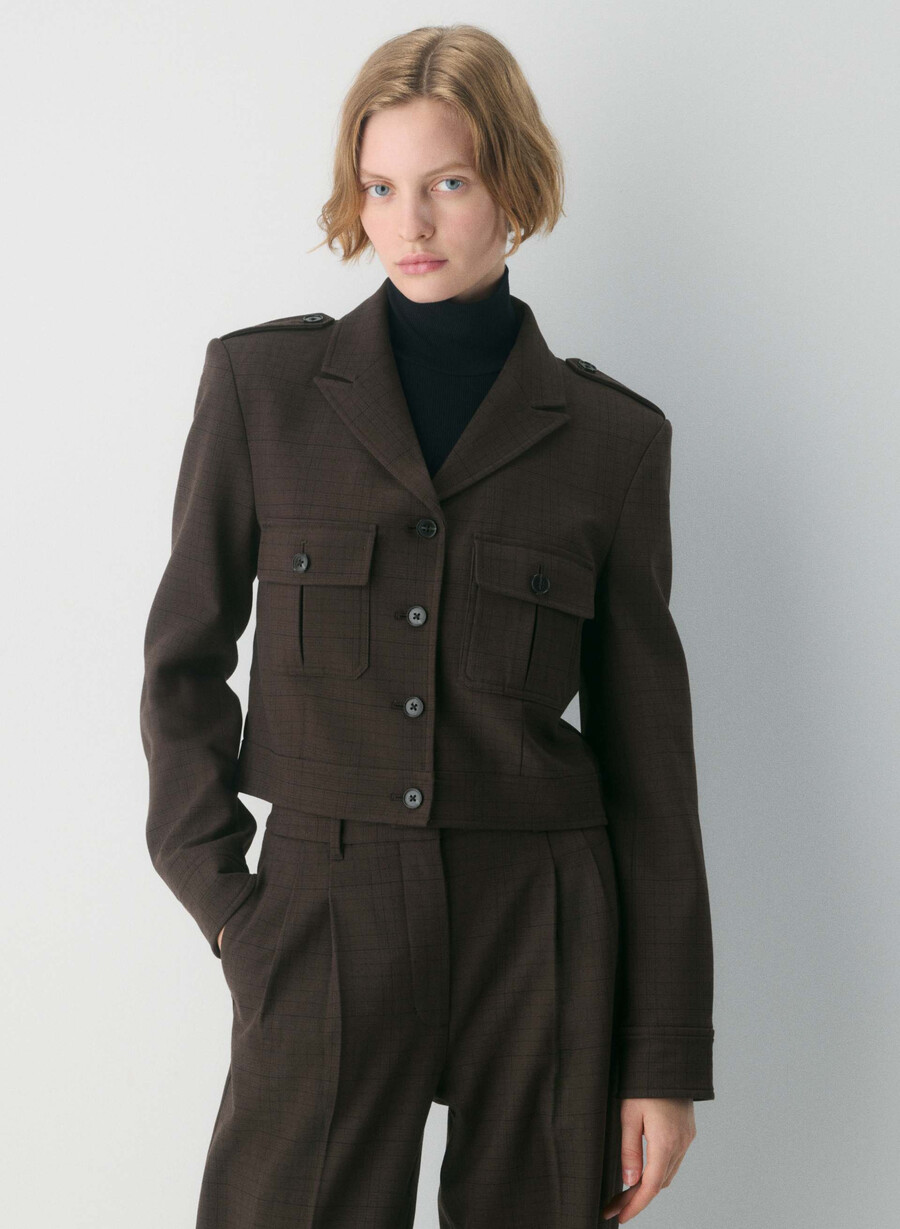 march jacket - twill sanford chk r m brblk