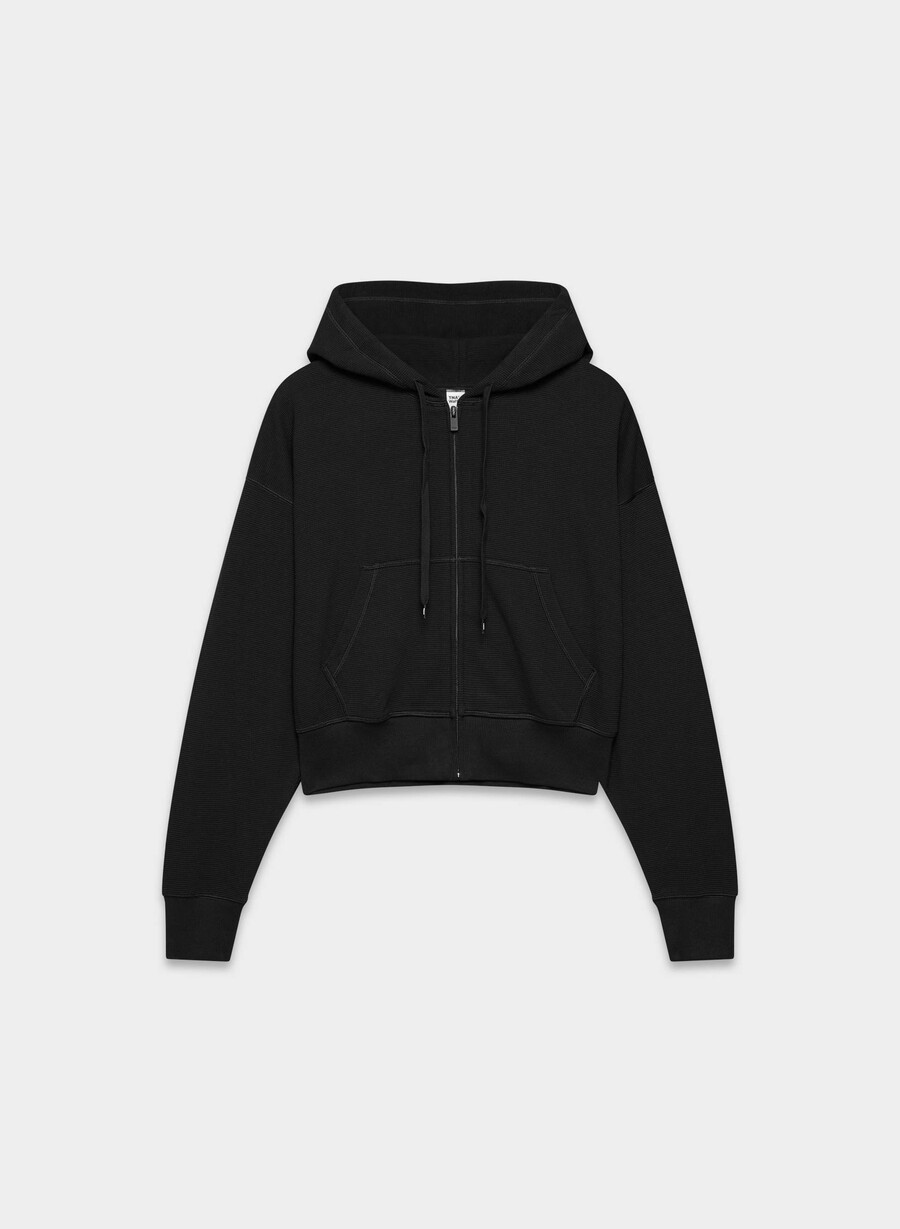 new wafflex eddy zip hoodie black