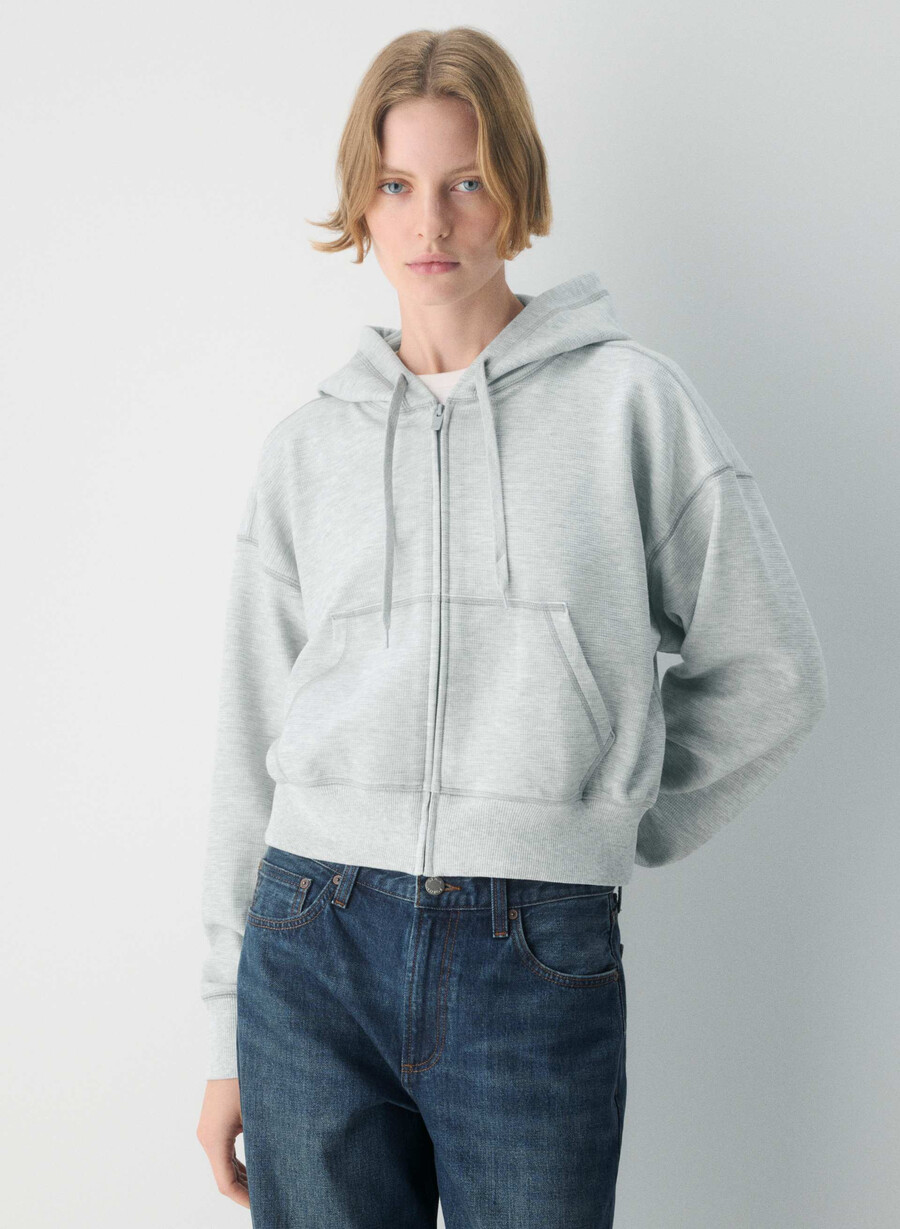 new wafflex eddy zip hoodie heather chrome