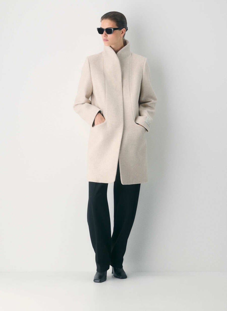 the cocoon coat - luxe wool cashmere heather light oatmeal