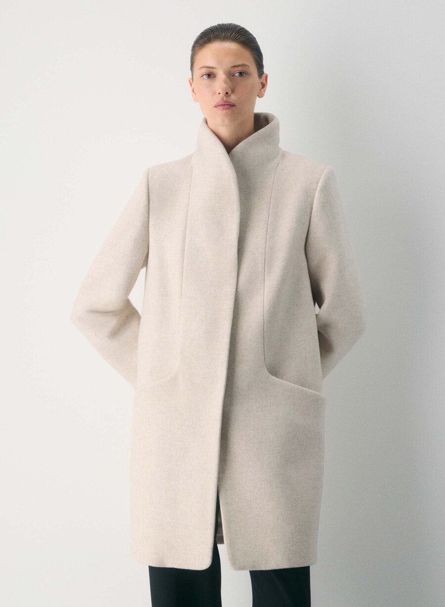 the cocoon coat - luxe wool cashmere heather light oatmeal