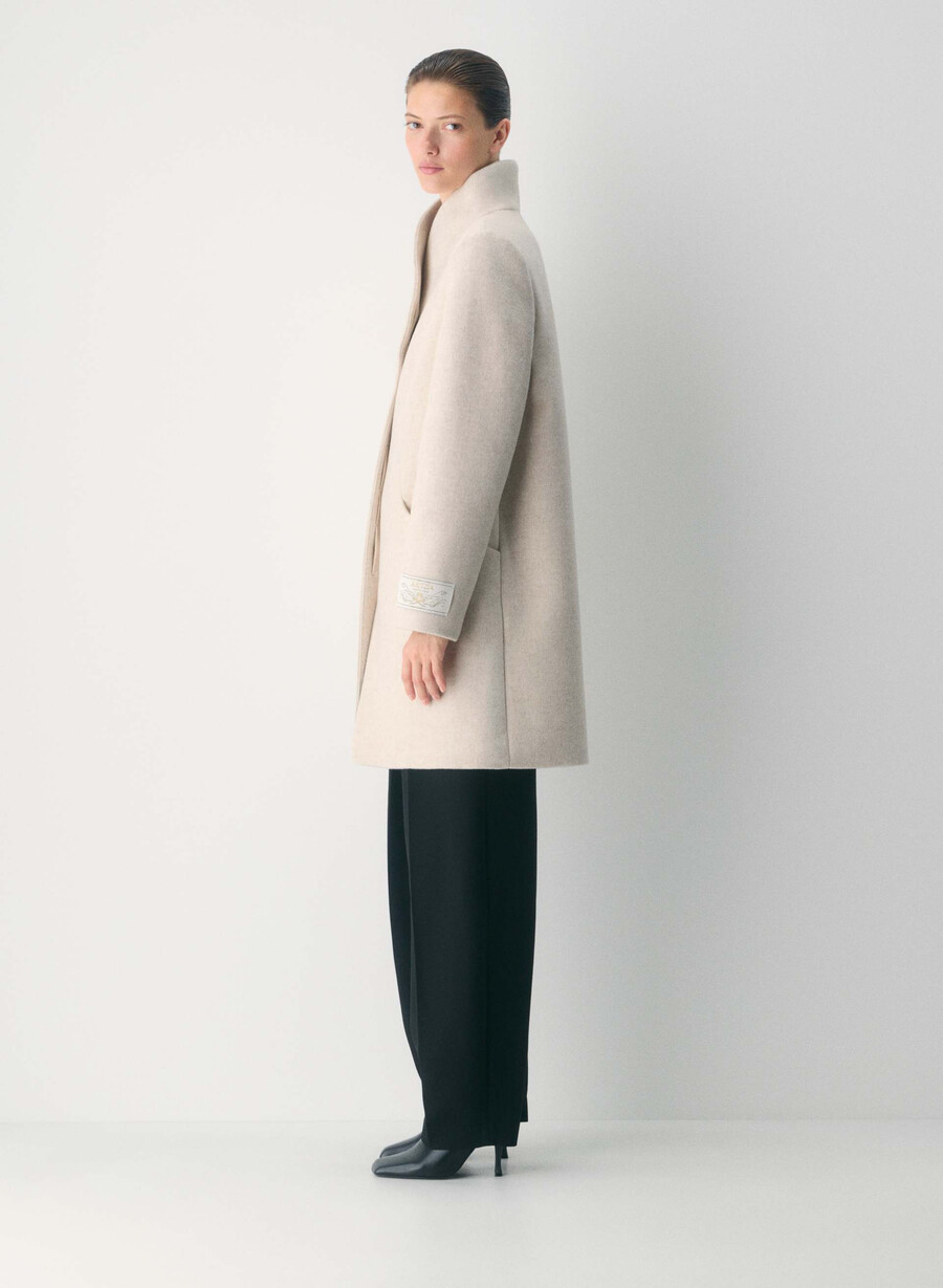 the cocoon coat - luxe wool cashmere heather light oatmeal
