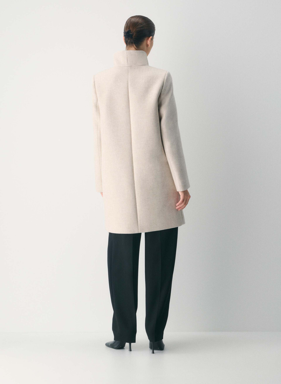 the cocoon coat - luxe wool cashmere heather light oatmeal