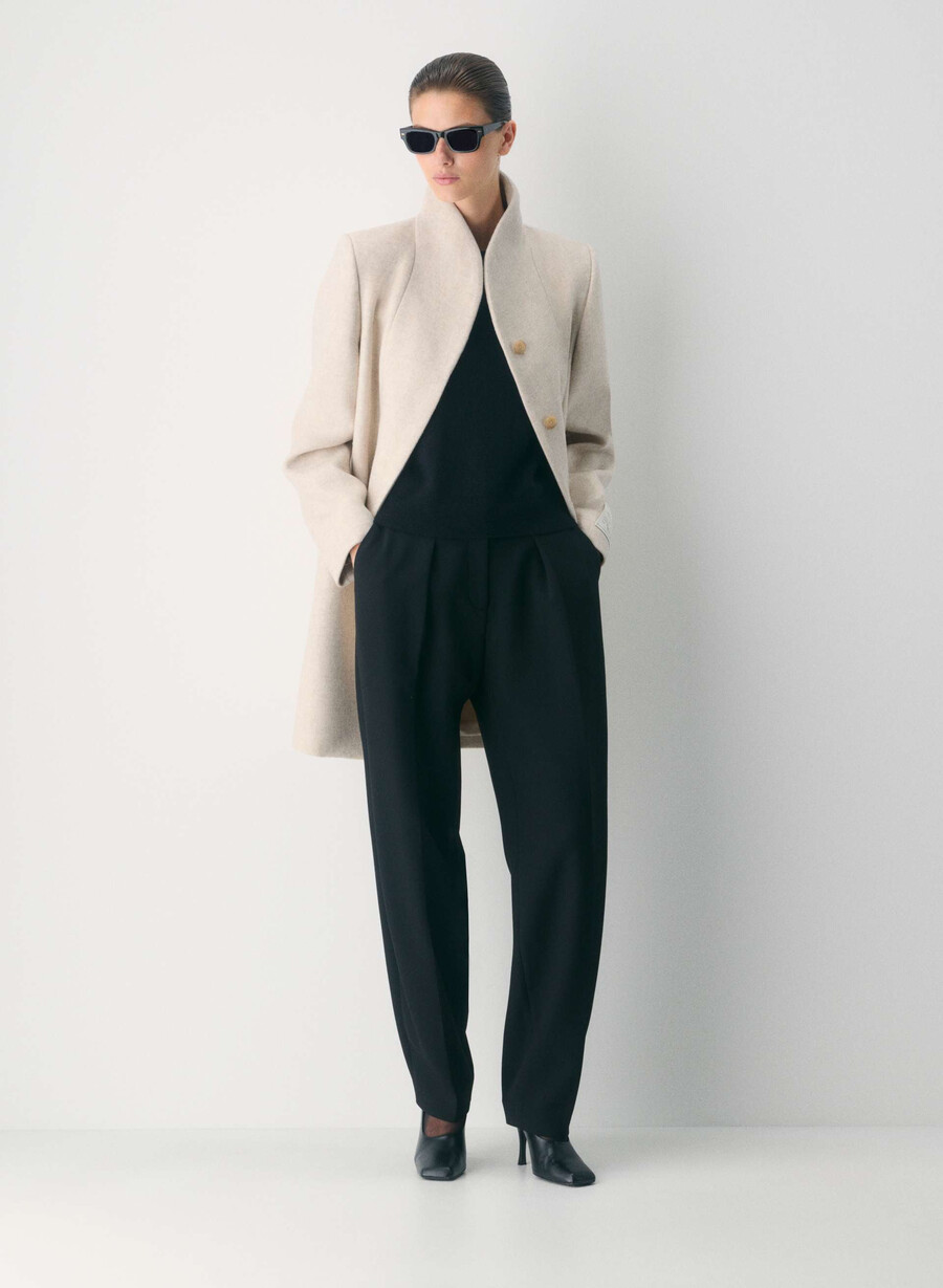 the cocoon coat - luxe wool cashmere heather light oatmeal