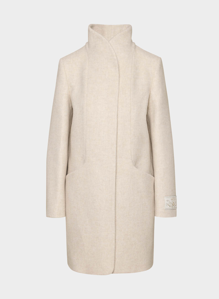 the cocoon coat - luxe wool cashmere heather light oatmeal