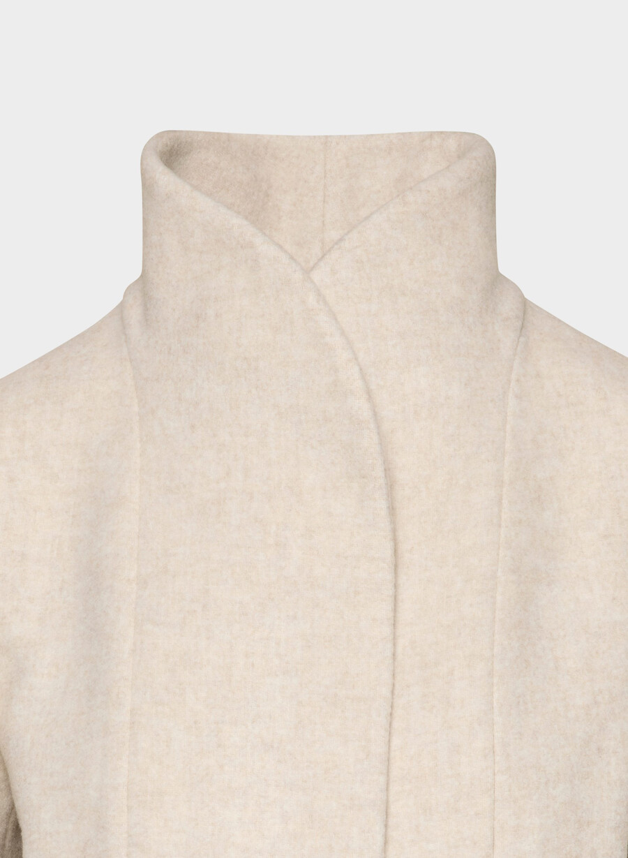 the cocoon coat - luxe wool cashmere heather light oatmeal