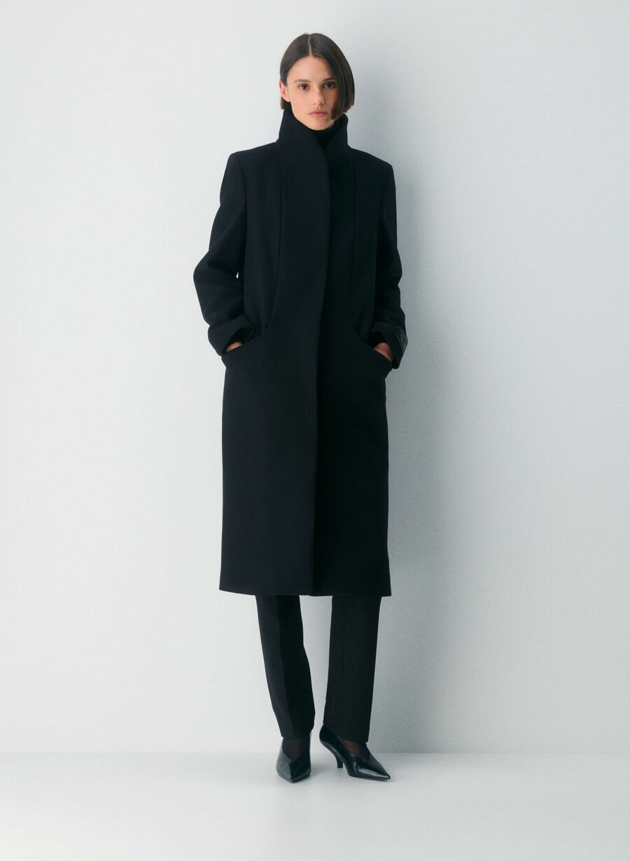 the cocoon long coat - luxe wool cashmere black