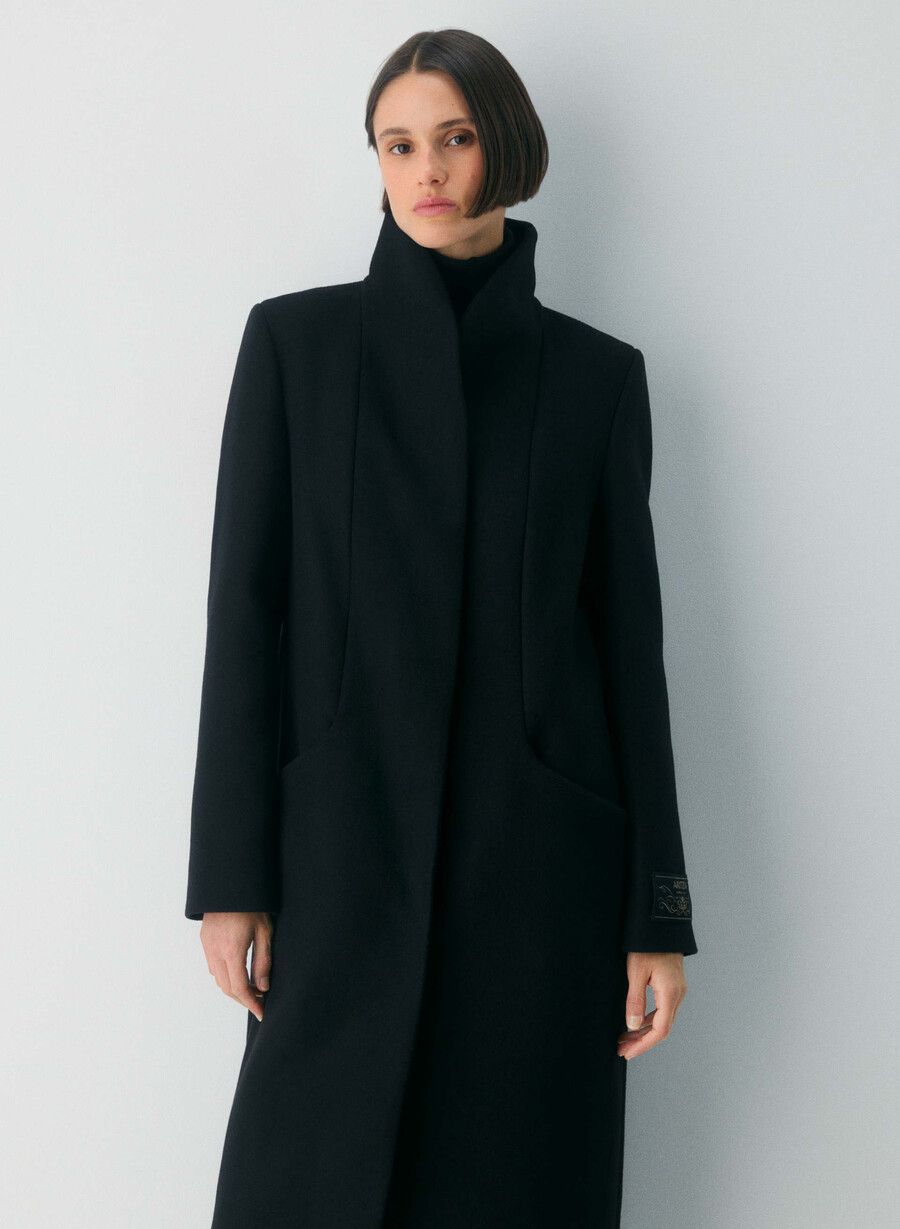 the cocoon long coat - luxe wool cashmere black