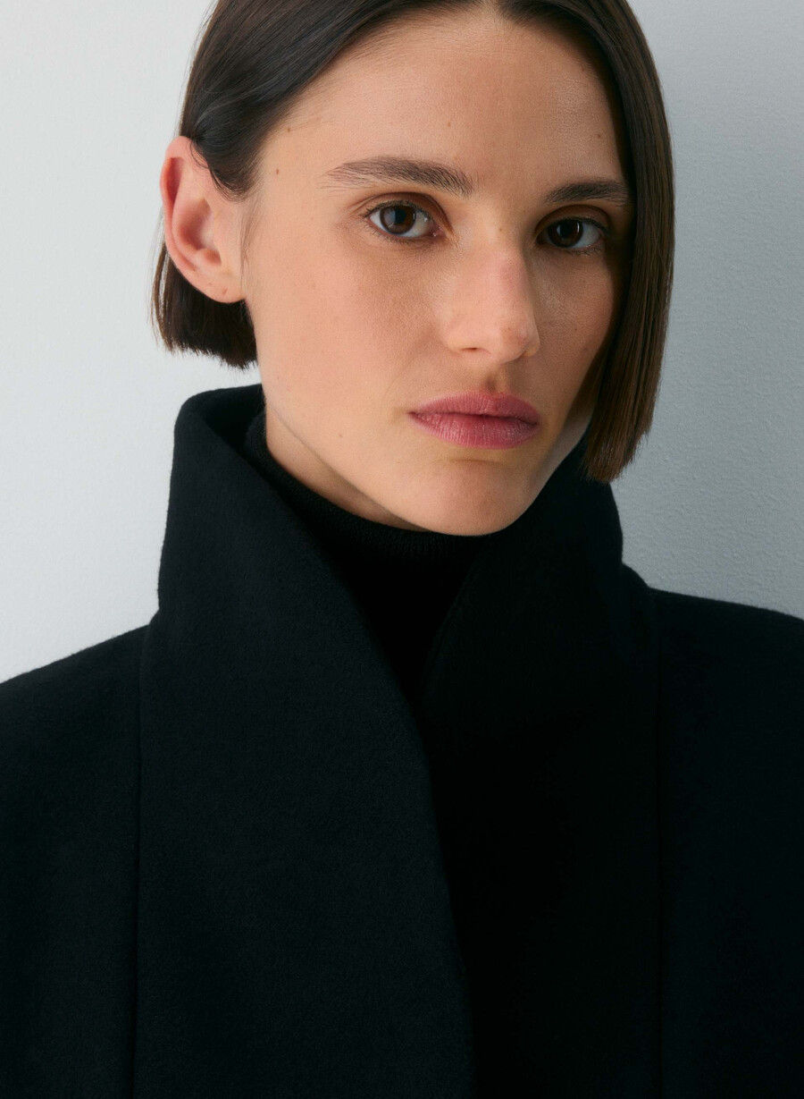 the cocoon long coat - luxe wool cashmere black
