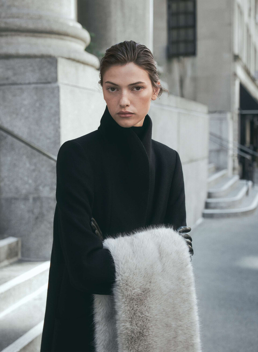 the cocoon long coat - luxe wool cashmere black