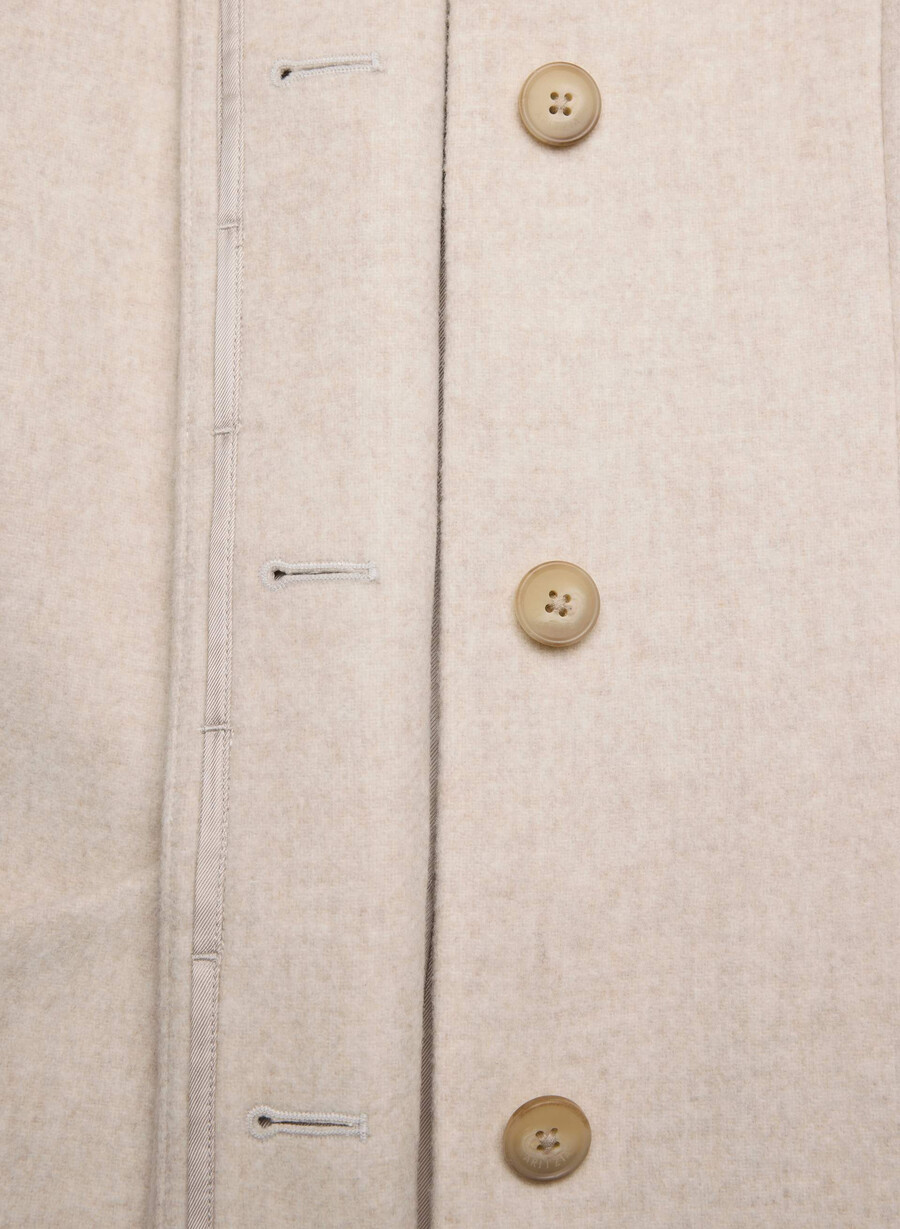 the cocoon long coat - luxe wool cashmere heather light oatmeal