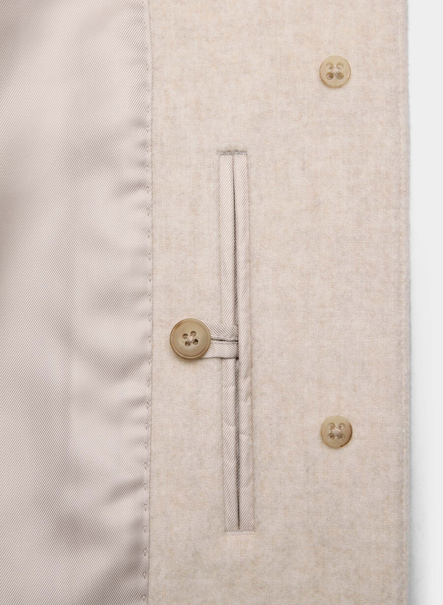 the cocoon long coat - luxe wool cashmere heather light oatmeal