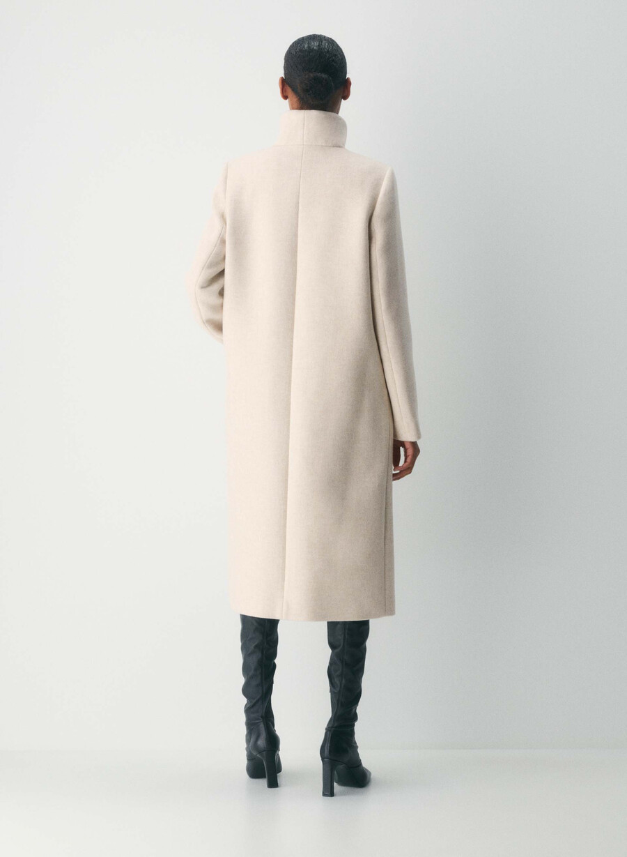 the cocoon long coat - luxe wool cashmere heather light oatmeal