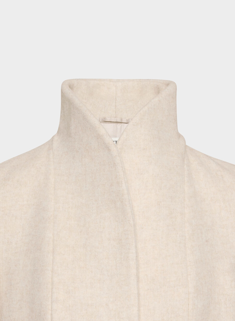 the cocoon long coat - luxe wool cashmere heather light oatmeal