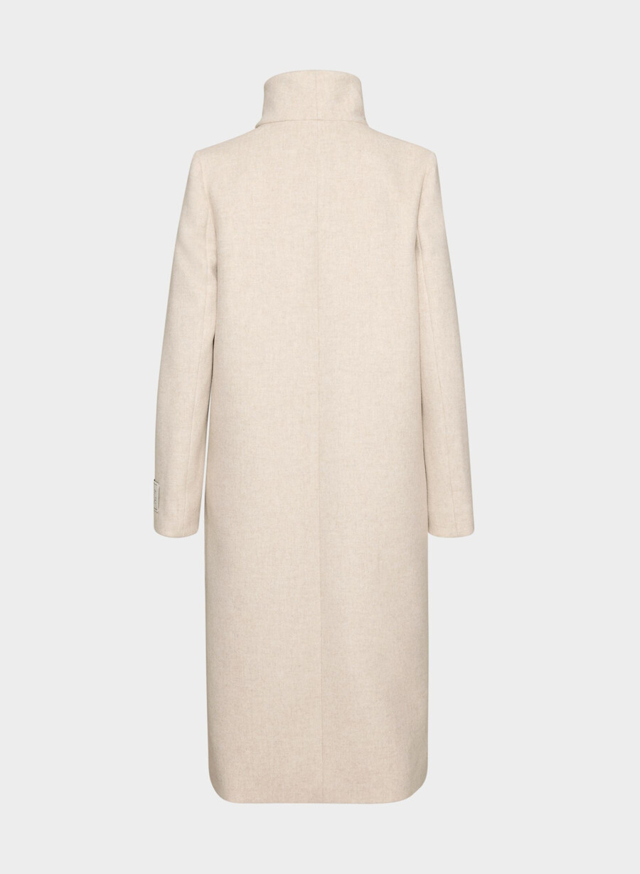 the cocoon long coat - luxe wool cashmere heather light oatmeal