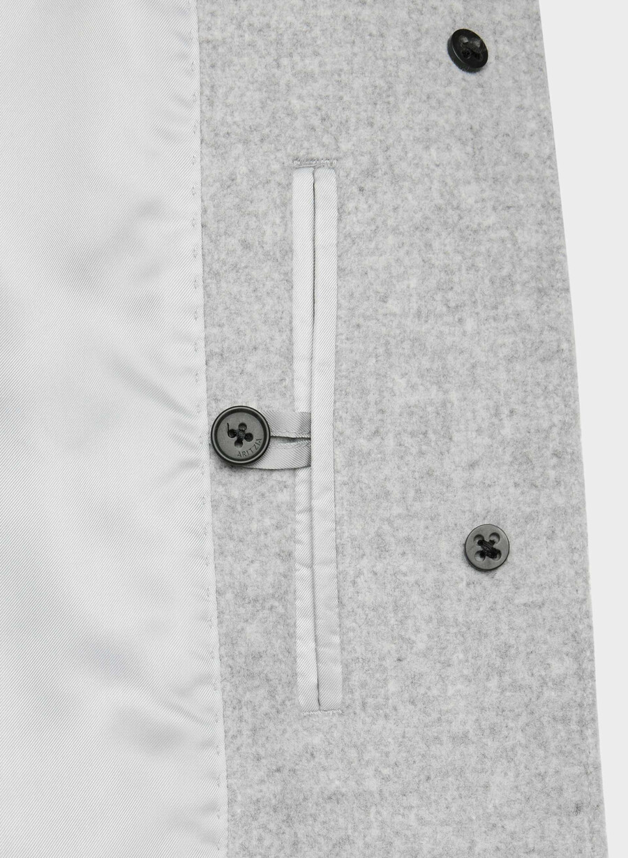the cocoon long coat - luxe wool cashmere heather light grey