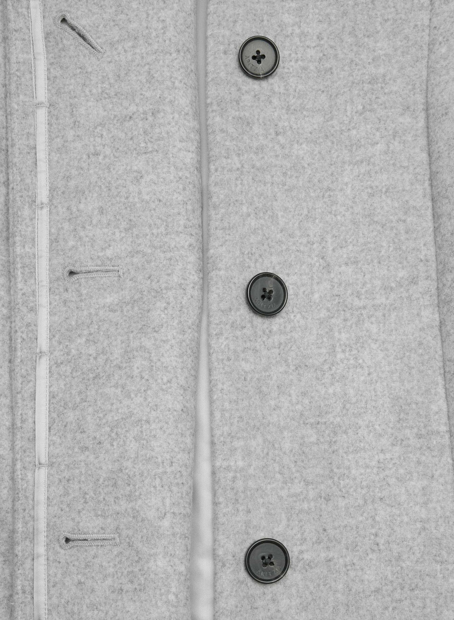 the cocoon long coat - luxe wool cashmere heather light grey