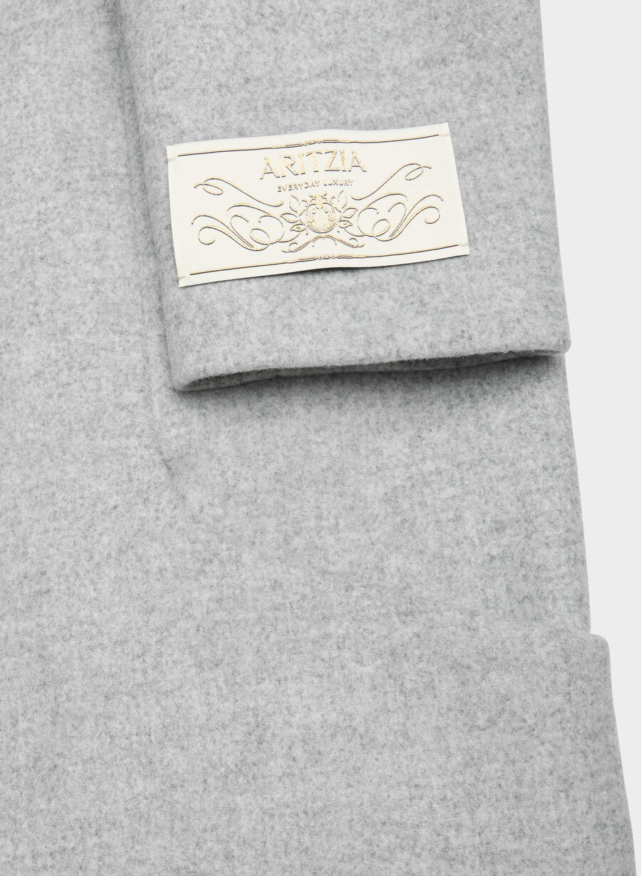 the cocoon long coat - luxe wool cashmere heather light grey