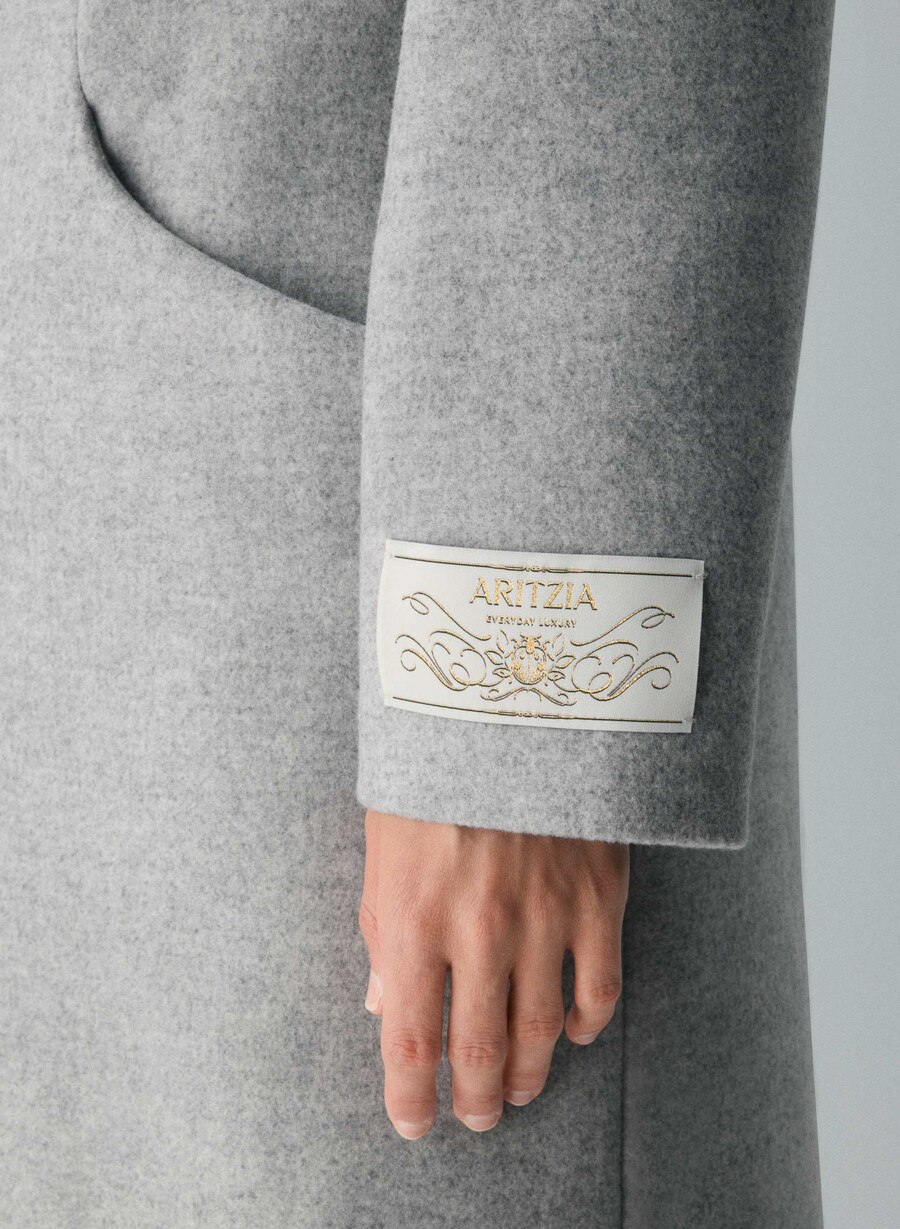 the cocoon long coat - luxe wool cashmere heather light grey