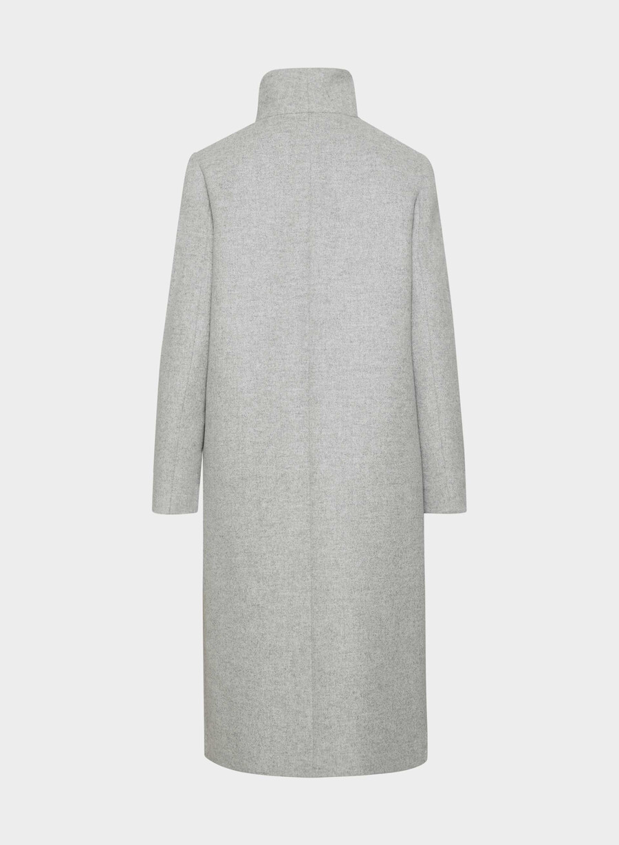 the cocoon long coat - luxe wool cashmere heather light grey