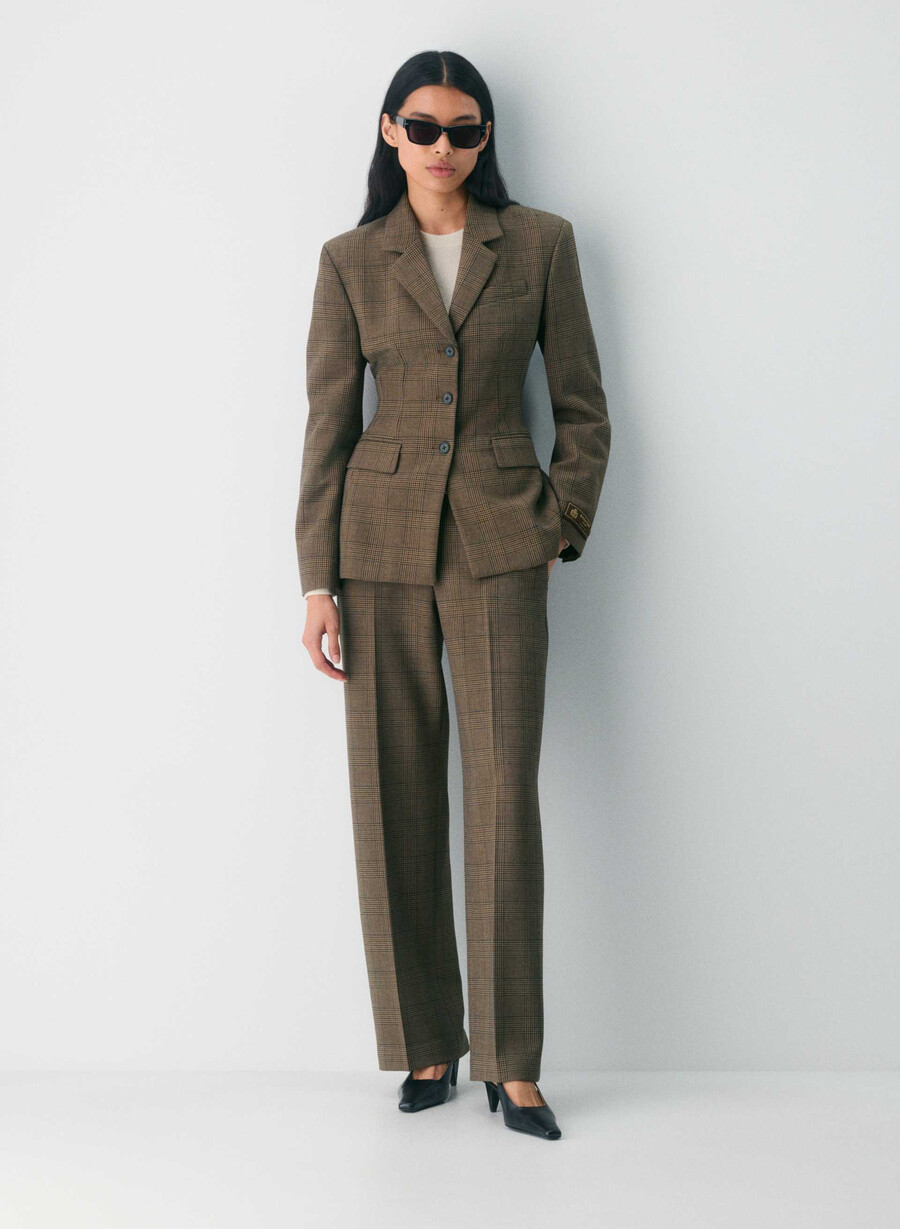 new agency lo-rise pant - ressential tyson chk browntaup