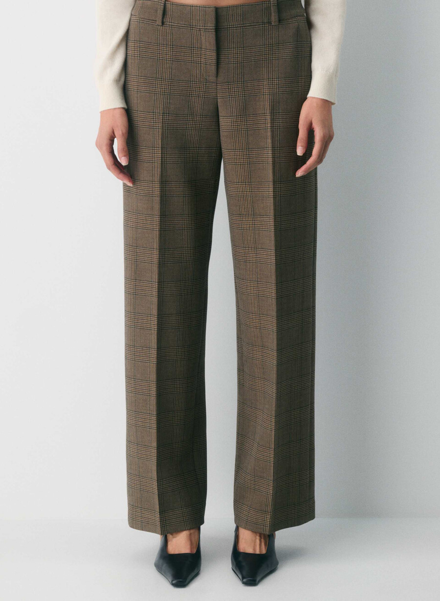 new agency lo-rise pant - ressential tyson chk browntaup