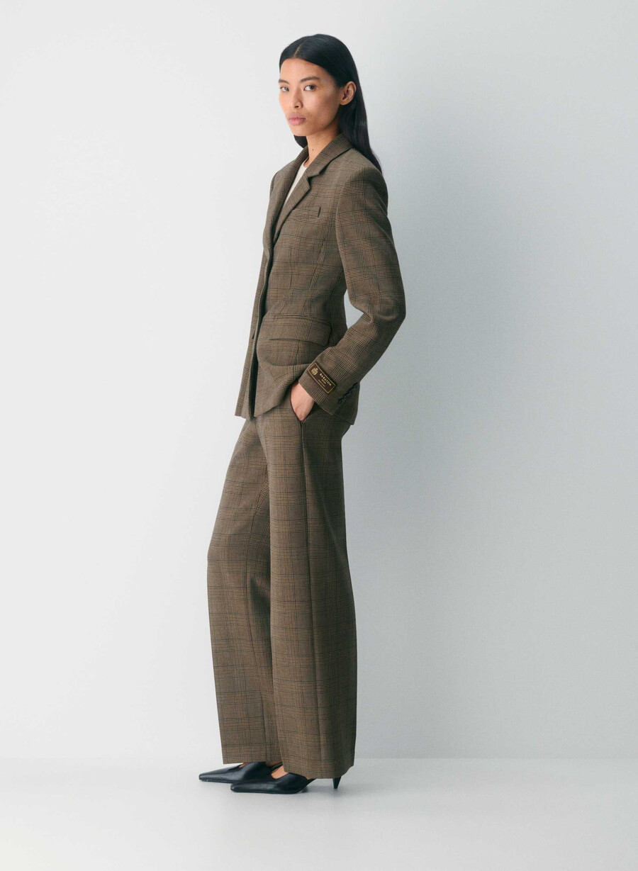 new agency lo-rise pant - ressential tyson chk browntaup