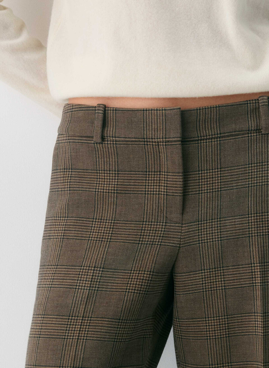 new agency lo-rise pant - ressential tyson chk browntaup