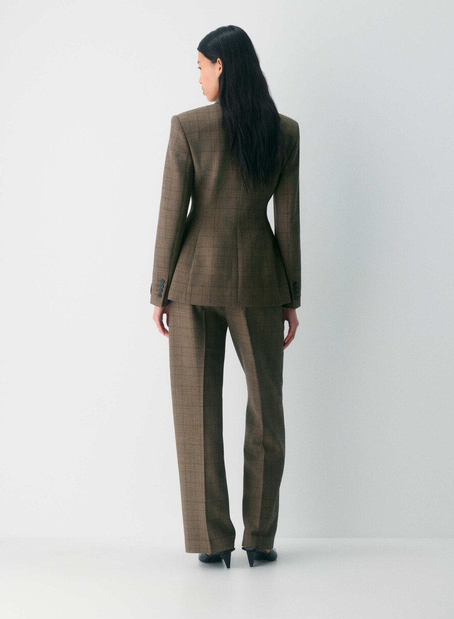 new agency lo-rise pant - ressential tyson chk browntaup