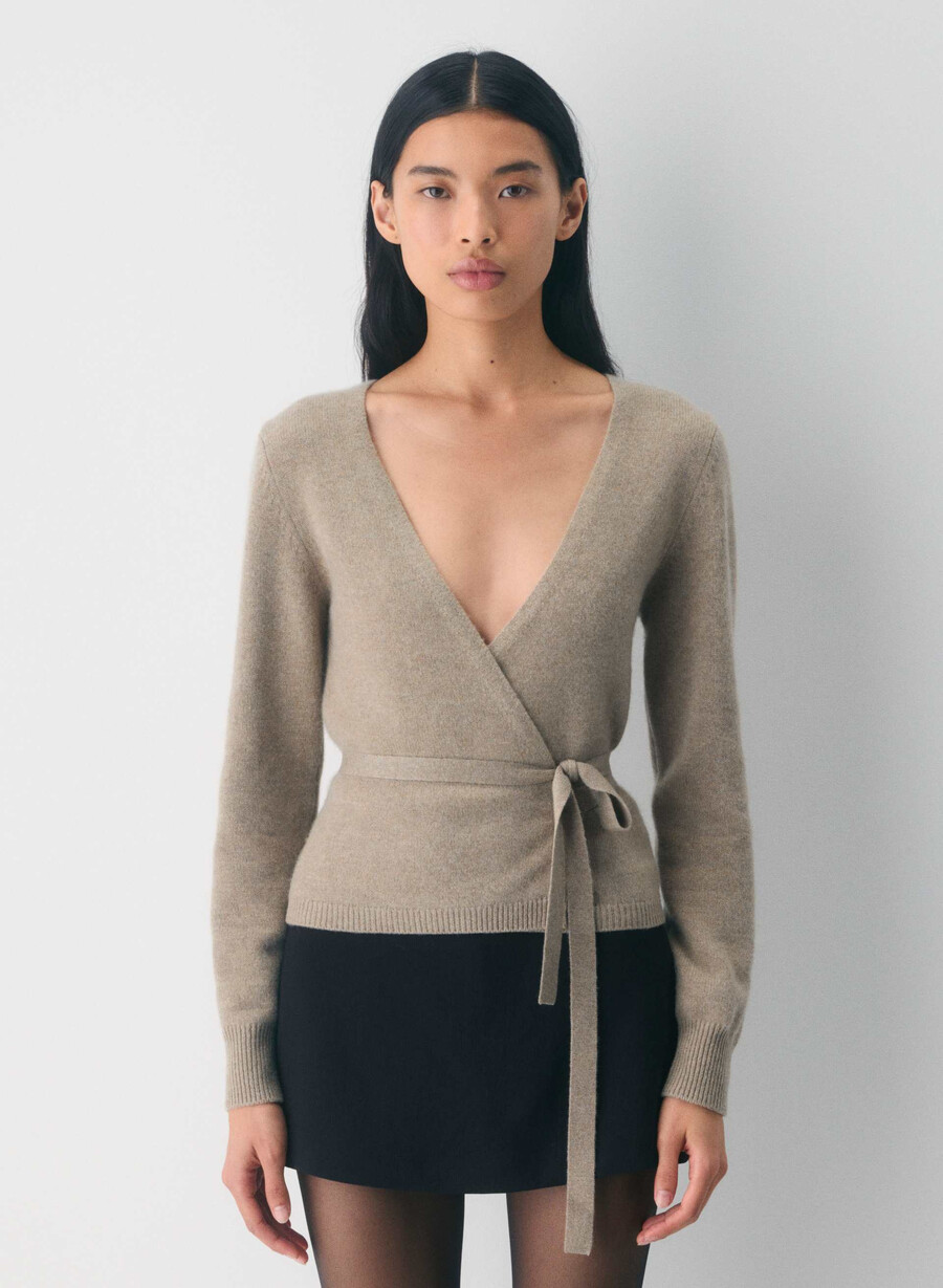 haywood wool cashmere sweater heather nomad taupe