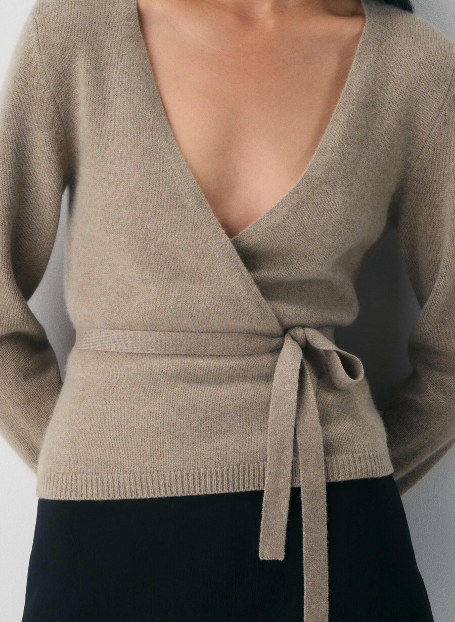 haywood wool cashmere sweater heather nomad taupe
