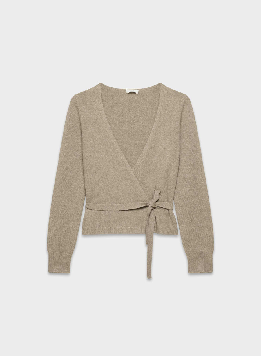haywood wool cashmere sweater heather nomad taupe