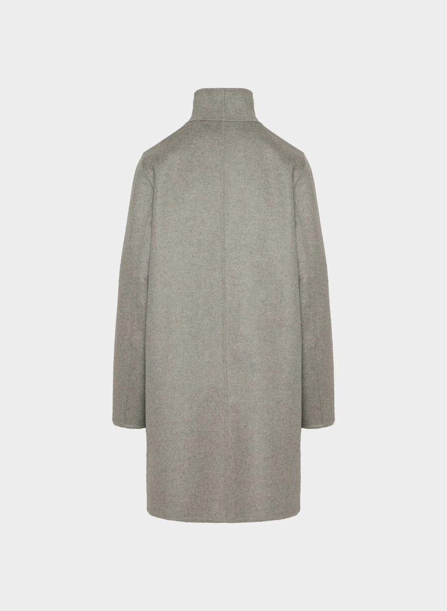 the cocoon double-faced coat - luxe rewool heather matte pearl