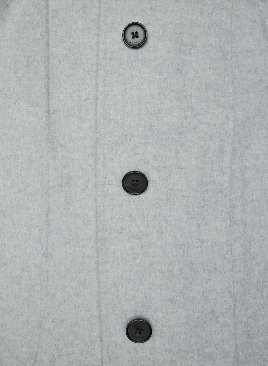 the cocoon double-faced coat - luxe rewool heather chrome