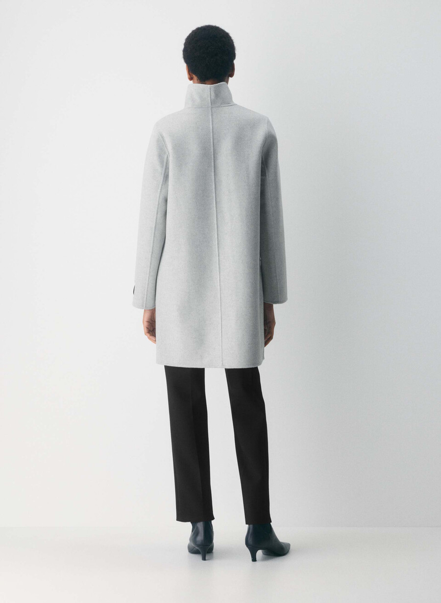 the cocoon double-faced coat - luxe rewool heather chrome