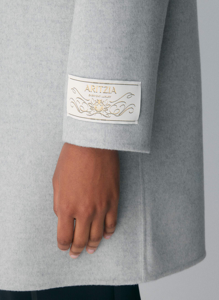 the cocoon double-faced coat - luxe rewool heather chrome