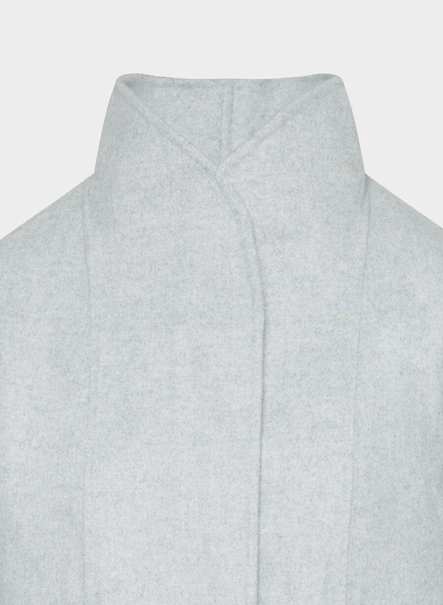 the cocoon double-faced coat - luxe rewool heather chrome