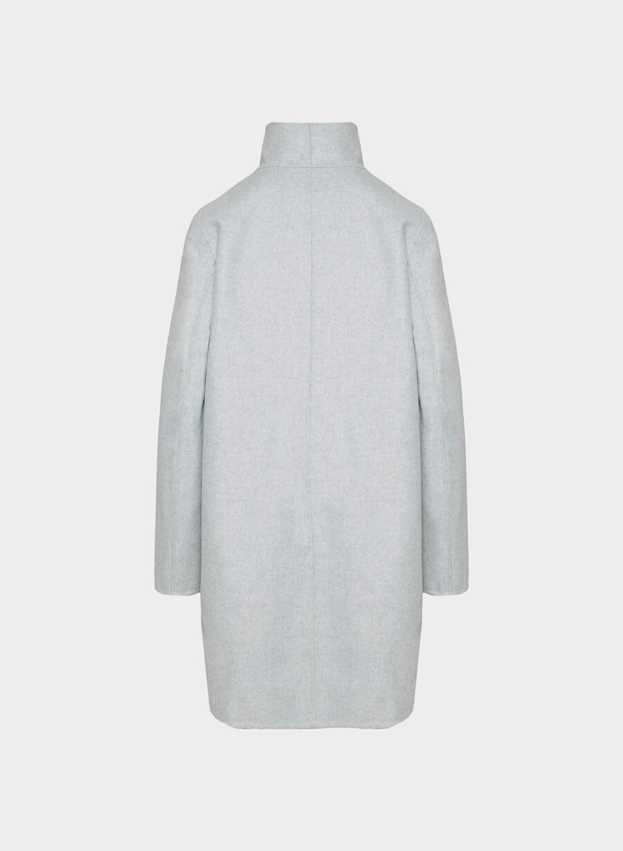the cocoon double-faced coat - luxe rewool heather chrome