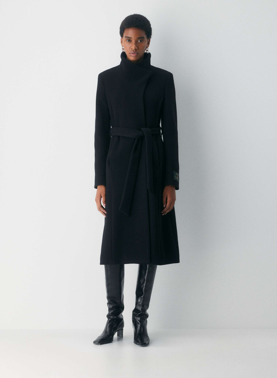 the connor long coat - soft wool cashmere black