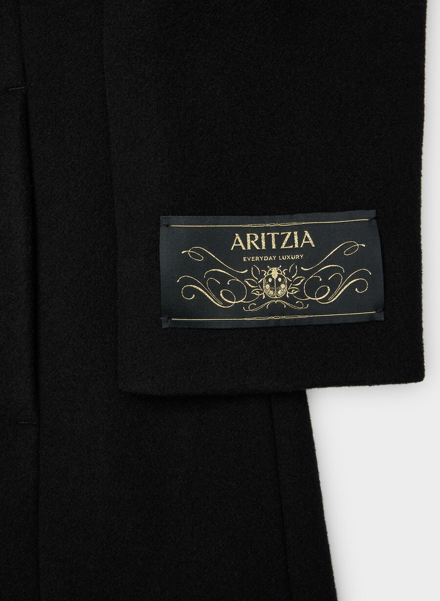 the connor long coat - soft wool cashmere black